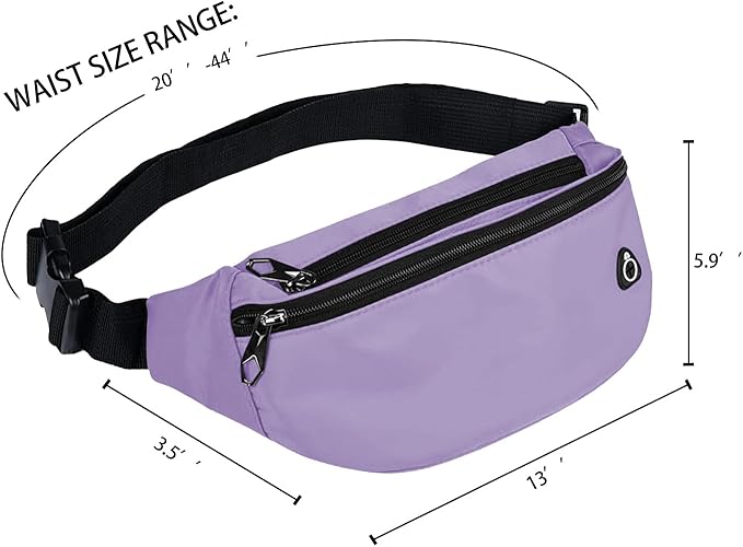 Fanny Packs for Men and Women, Waterproof Sports Waist Pack Bag for Travel Hiking Running Hands-free