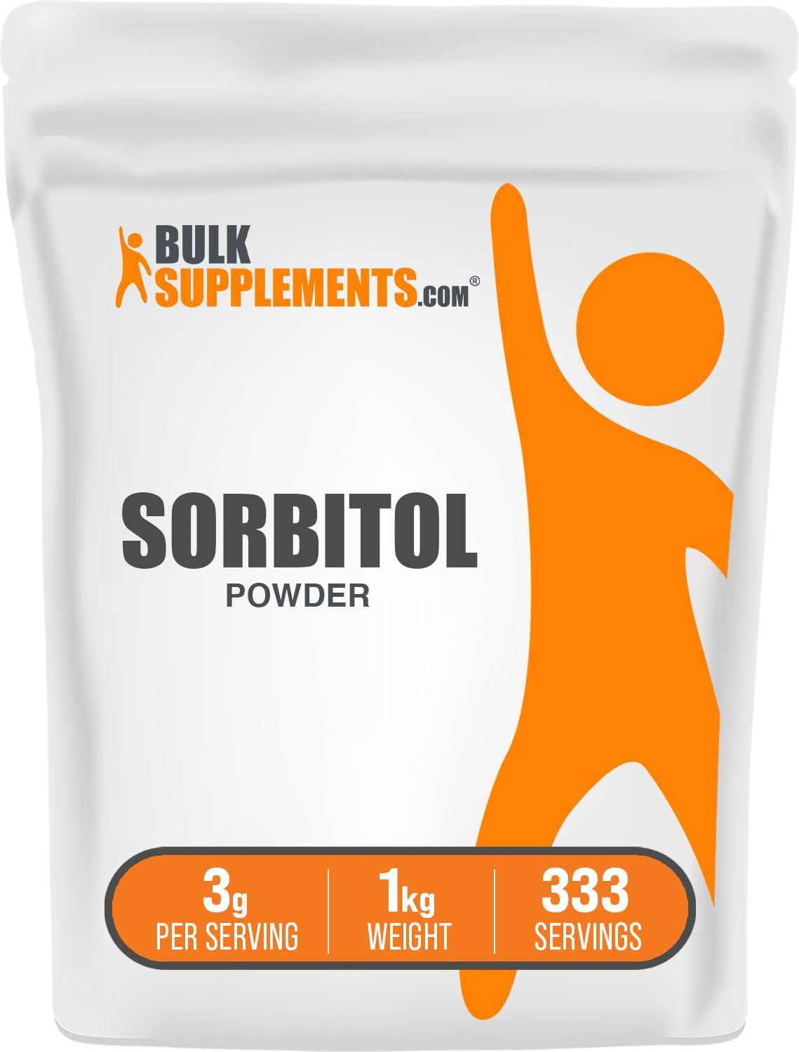 BulkSupplements.com Sorbitol Powder - Sugar Substitute, Low Calorie Sweetener - Food Grade & Gluten Free, 3000mg per Serving, 5kg (11 lbs) (Pack of 5)