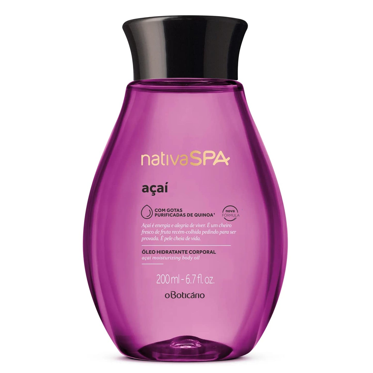 Nativa SPA by O BoticÃ¡rio, AÃ§aÃ­ Body Oil, Scented Moisturizer, 6.8 Ounce