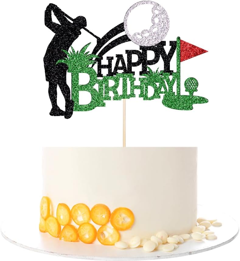 Kaoenla Golf Happy Birthday Cake Topper-Sport Theme Man Boy Girl Birthday Cake Decorations (Golf)