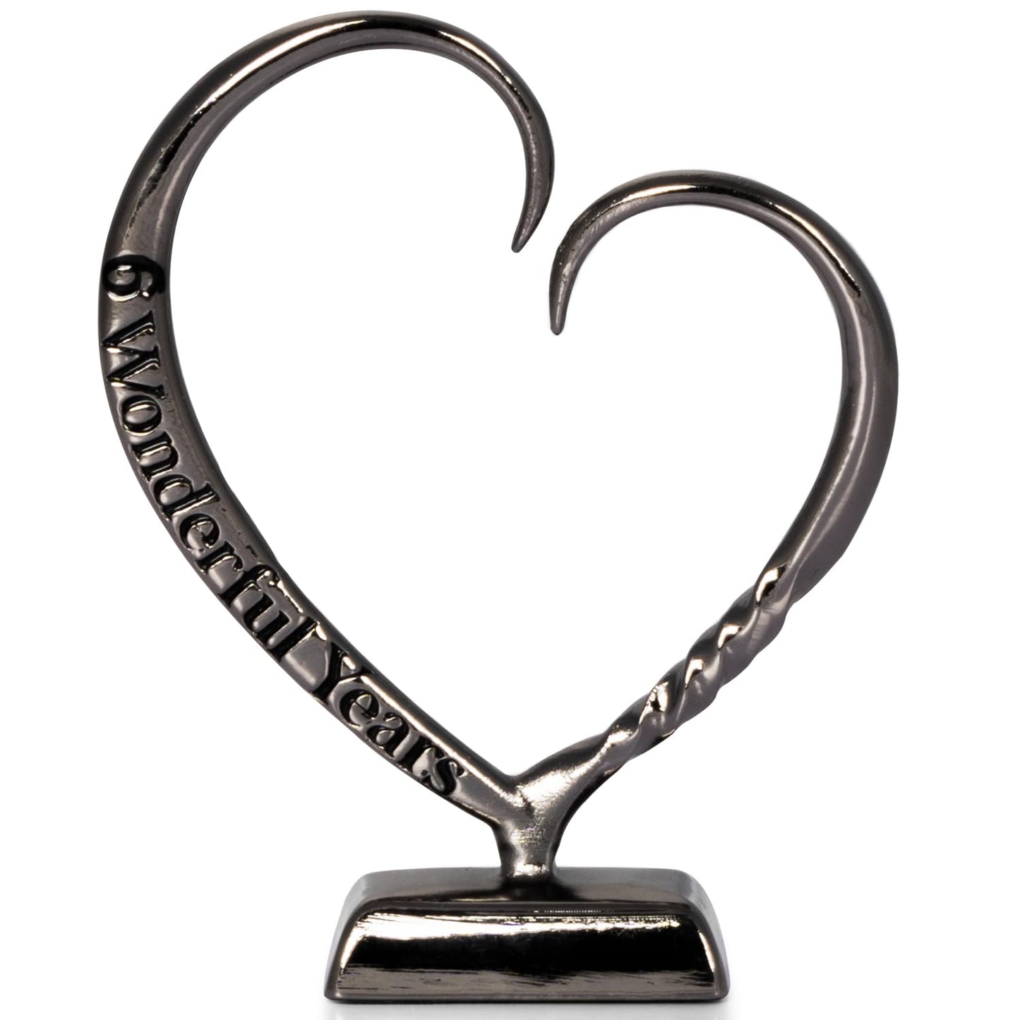 BESZONE 6 Year Anniversary Iron Gifts for Her, 6th Wedding Anniversary for Couples Gifts Steel for Him Wife Husband Men, Hand Forged Heart Iron Steel Art Keepsake Home Decor