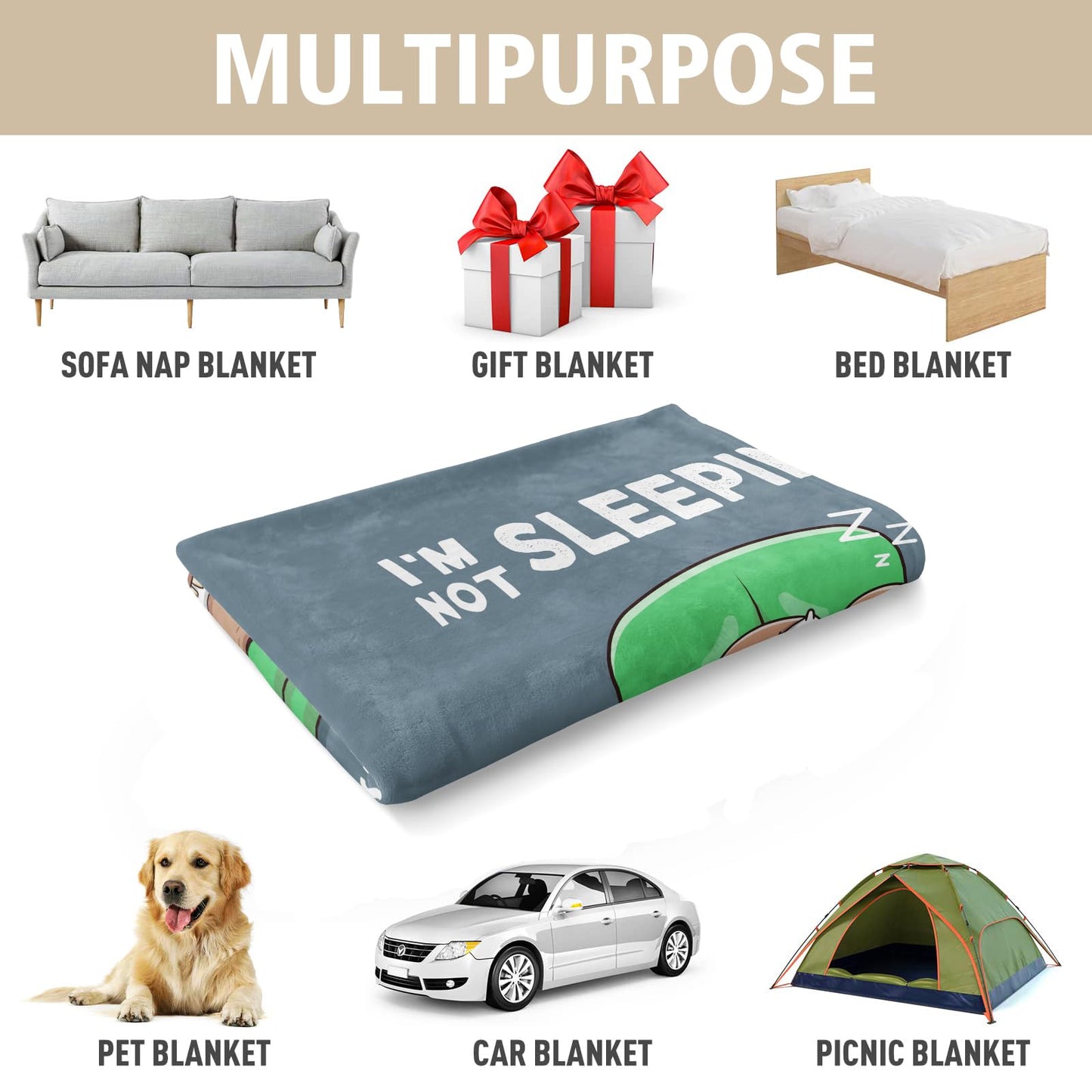 Funny Birthday Gifts for Men Dad Grandpa Husband, I'm Not Sleeping Blanket, Dad Birthday Gift Ideas, Funny Blanket Gift for Boyfriend Brother Uncle, 60" x 50"