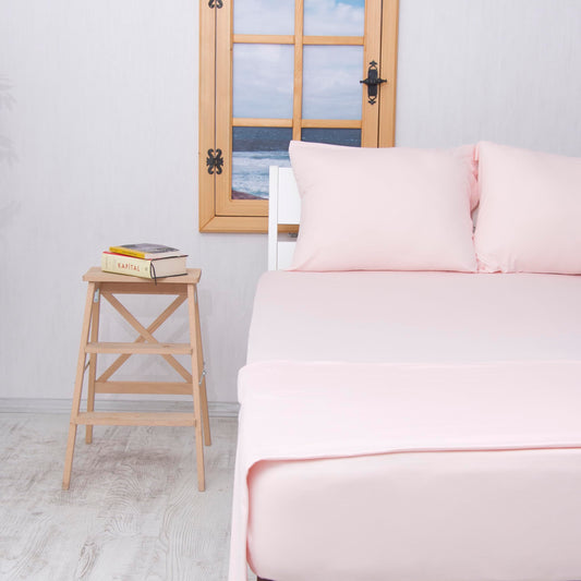 Venice Home 100% Cotton Bed Sheet Set with Deep Pocket - T-Shirt Fabric Jersey Knit - Extra Soft - Easy Fit - 4 Piece Set with Pillowcases - All Season - Comfy â 4 pcs (Pink, King)