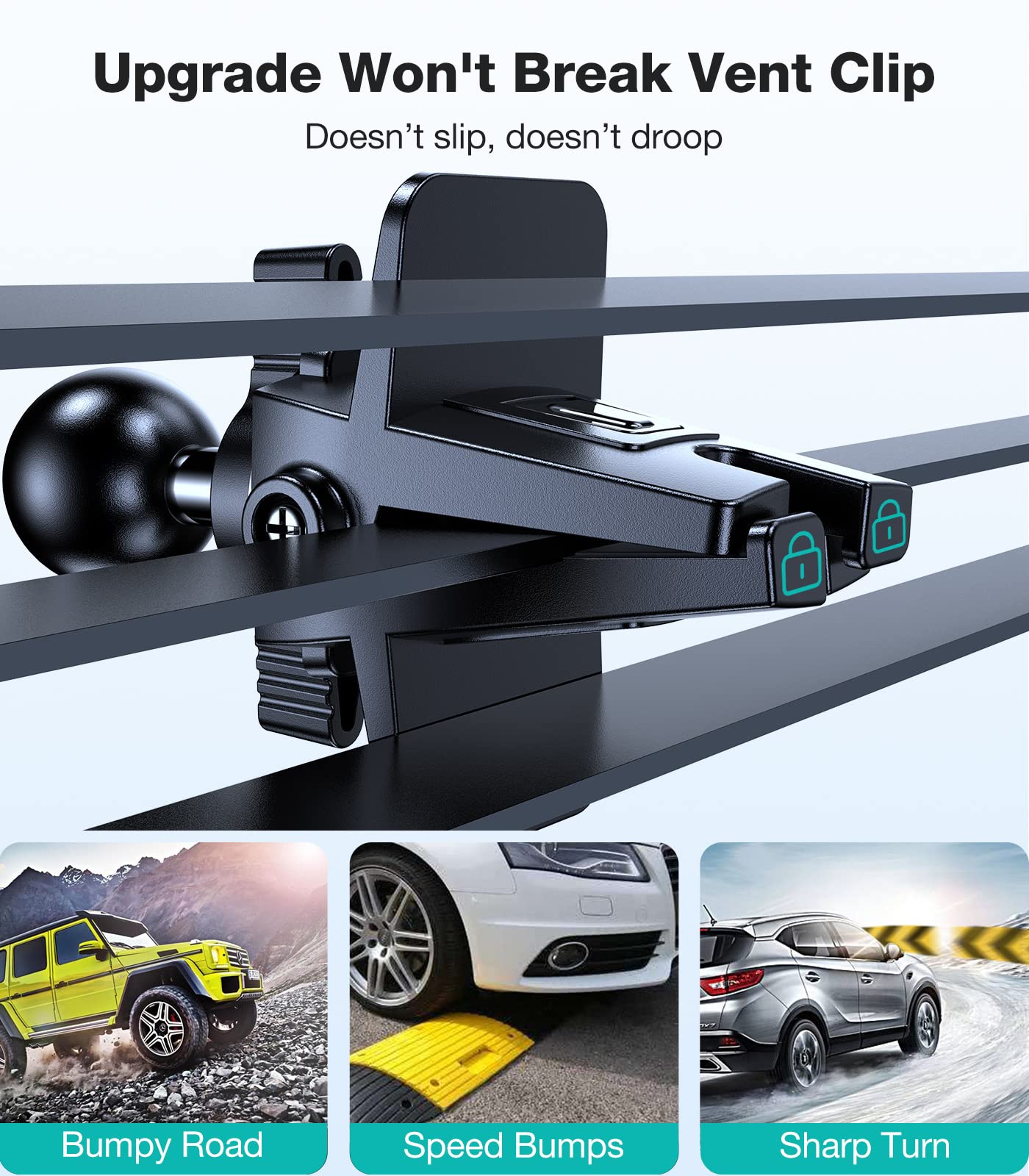 VICSEED [No.1 Powerful Suction] [Rally Racing-Grade Stability] Phone Holders for Your Car 2025 Upgraded Car Phone Holder Mount Truck Stand for Dashboard Windshield Vent for iPhone Samsung All Phones