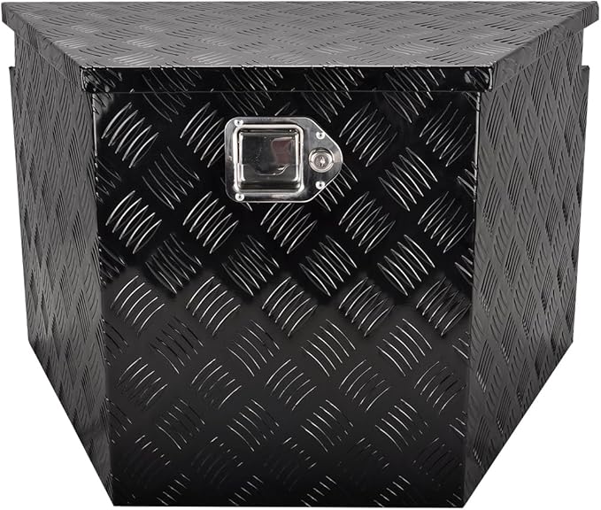 29''Inch Aluminum Trailer Tongue Tool Box Truck Bed Toolbox Truck Trailer Chest Box Underbody Storage Organizer Waterproof Square Storage Organizer w/Lock & Keys Black(â29" Lx16.5 Wx18 H)