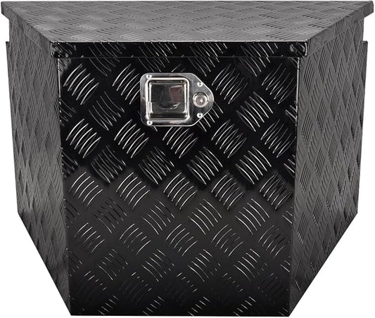 29''Inch Aluminum Trailer Tongue Tool Box Truck Bed Toolbox Truck Trailer Chest Box Underbody Storage Organizer Waterproof Square Storage Organizer w/Lock & Keys Black(â29" Lx16.5 Wx18 H)