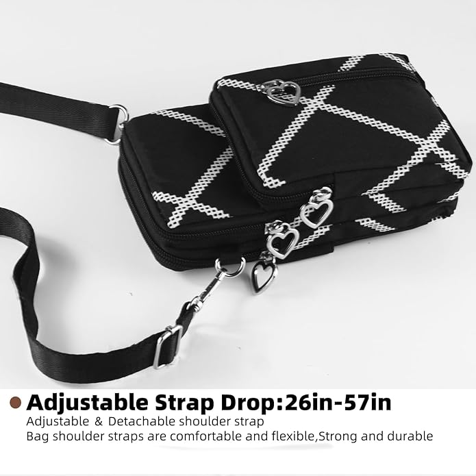 JANKS Small Crossbody Bag for Women - Mini Phone Purses with Crossbody Strap and Wallet - Nylon Arm Bag