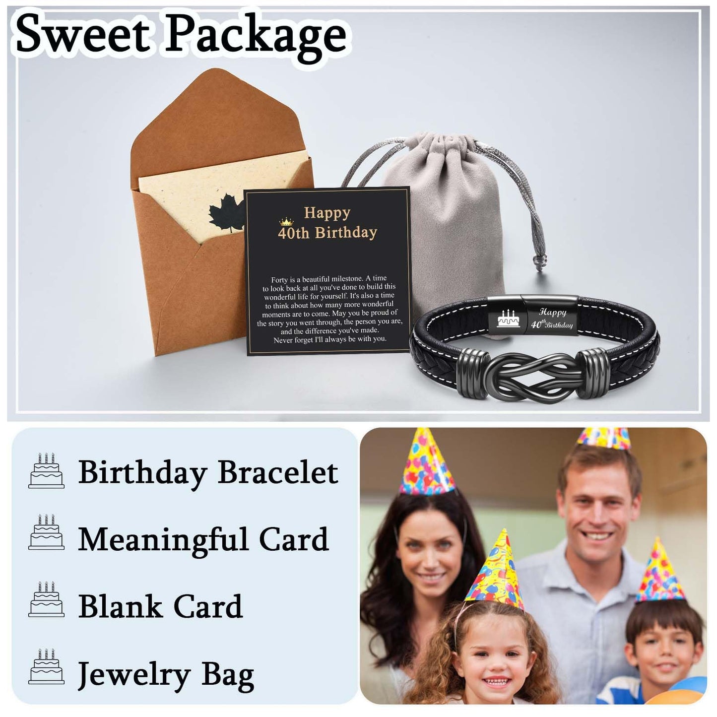40th Birthday Gifts for Men, 40 Year Old Birthday Gifts for Men, Happy 40th Birthday Decorations Gift for 40th Birthday Man Son Best Friend Dad Uncle Husband with Birthday Card