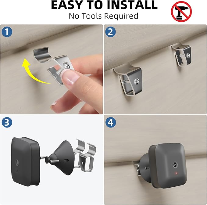 Goabroa Vinyl Siding Clips, 10 Pack No-Hole Outdoor Siding Hanger Camera Mount Clips for Blink, Ring, Arlo, Doorbell, Vinyl Siding Hooks for Home Security Camera
