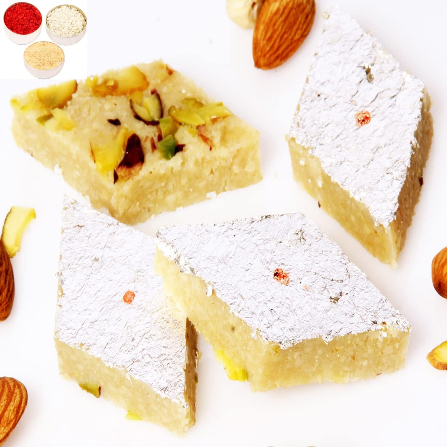 Ghasitaram Gifts Bhaidooj Gifts for Brothers - Pure BADAM KATLI 800 GMS