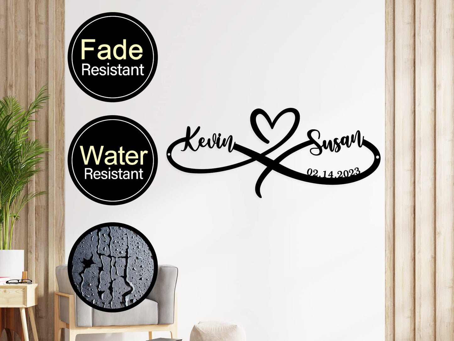 Wedding Gifts for Couples 2025,Infinity Signs with Couple Name, Personalized Valentine'S Day Engagement Gifts, Gifts for Newlyweds, Anniversary Wedding Gift for Couple,Metal Name Signs Personalized(A)