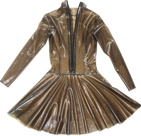 Transparent Latex Dress Sexy Latex Dress Back Zip,Transparent Black,Large