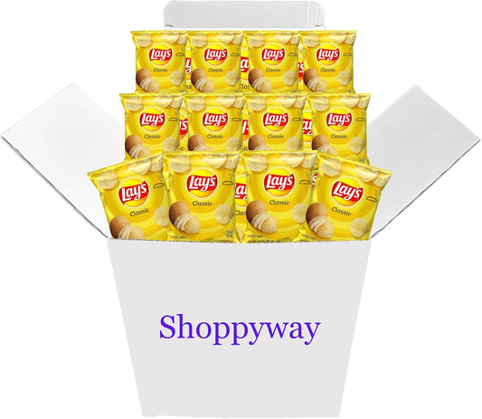 Lay's Classic Potato Chips, 1.5 Oz Bag, Value Pack of 12, Bundled By Shoppyway