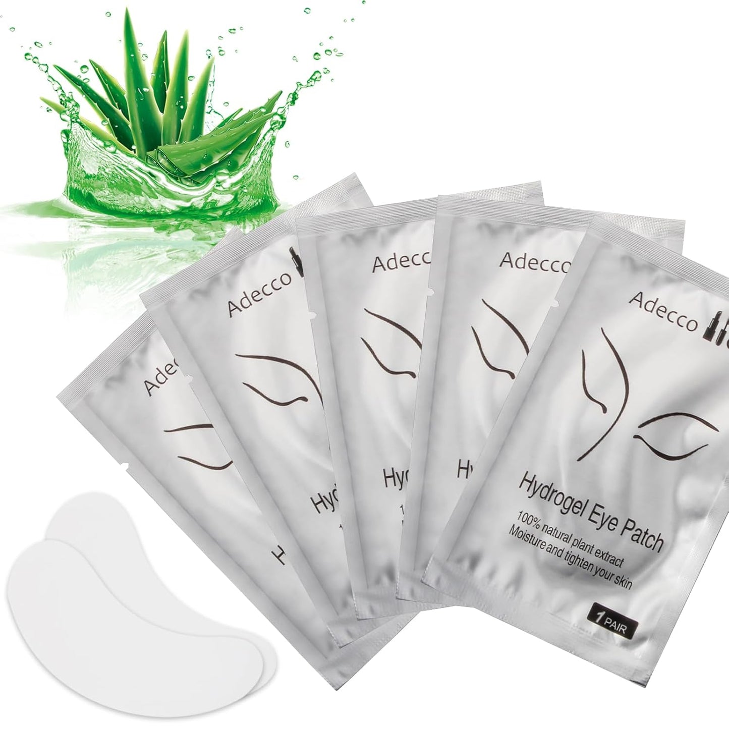 AHIER 250 Pairs Set Eyelash Extension Eye Pads, Hydrogel Eye Pads for Lash Extensions, DIY False Eyelash Extensions Lint Free Eye Gel Pads Makeup Supplies