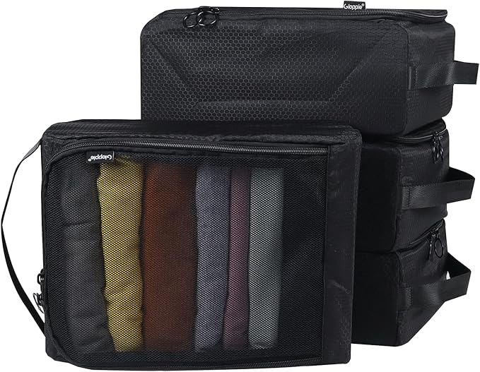 Gloppie 4-Pack Packing Cubes for Luggage - Organizer Suitcase Bags Set - Carry On Travel Accessories