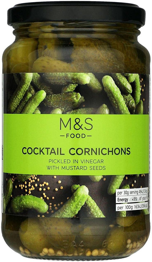 Pickled Cornichons With Mustard Seeds 340g (Pack of 2) M&S Marks & Spencer Pickles Gherkins