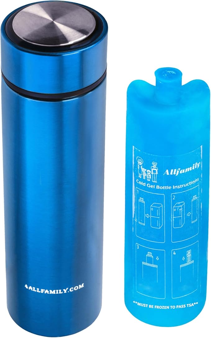4ALLFAMILY Nomad Insulin Travel Case Cooler â 48H Non-Electric Insulin Cooler Travel Case TSA Approved with Lightweight Design â Air Traveling Friendly, Reusable Medium Blue Thermo for Medications
