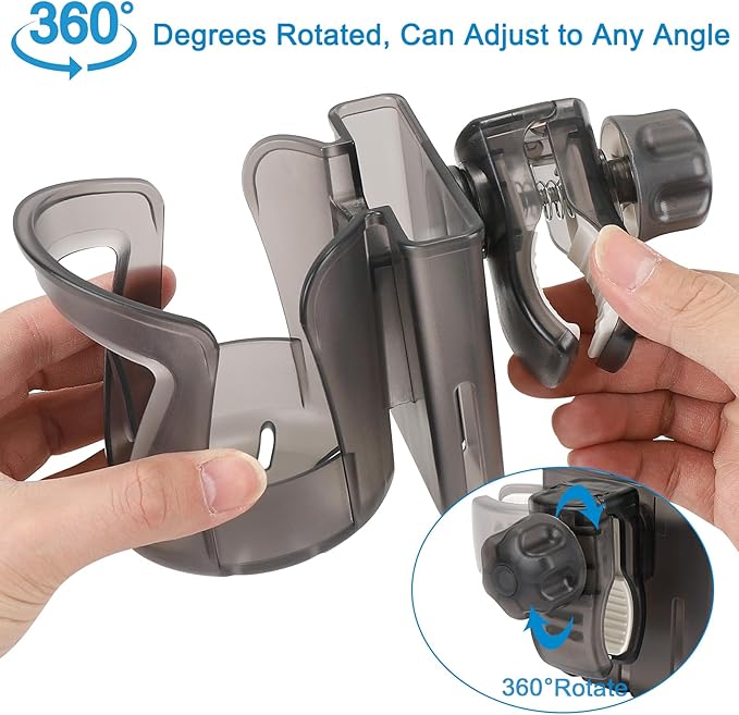 Accmor 2-in-1 Walker Cup Holder with Phone Holder, Wheelchair Cup Holder, Rollator Cup Holder, Cup Phone Holder for Walker, Wheelchair, Rollator, Mobility Scooter