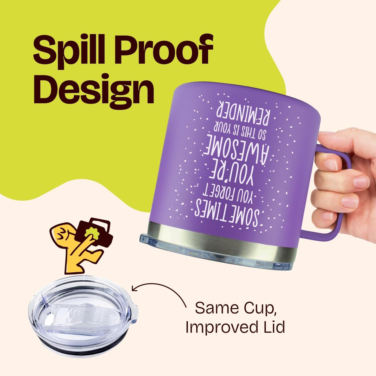 Birthday Gifts for Women Friendship - Sometimes You Forget Your Awesome Gifts Purple Coffee Mug for Her 14oz Inspirational Unique Graduation Gift Ideas 2025 Thank You Gift for Teachers Appreciation