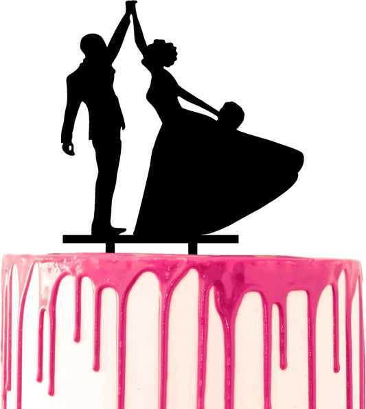 CARISPIBET Wedding Cake Topper Groom and Bride Dancing Acrylic Silhouette
