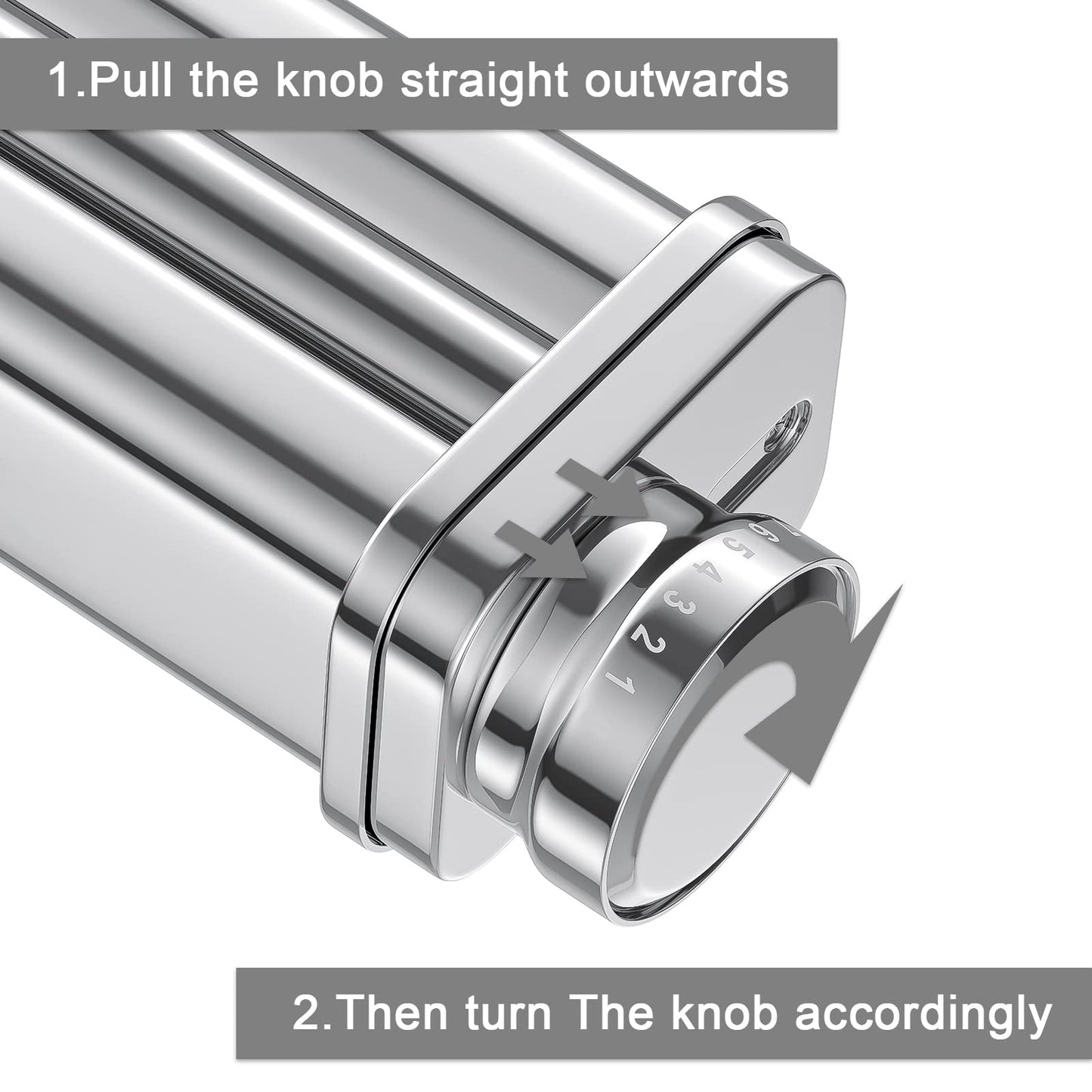 Pasta Maker Attachment for KitchenAid Stand Mixer, Includes Pasta Sheet Rollar, Spaghetti Cutter, Fettuccine Cutter, Stainless Steel Pasta Attachment Sets by InnoMoon