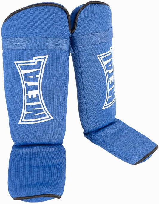 Boxing Shin Protectors Feet Metal Fabric Black