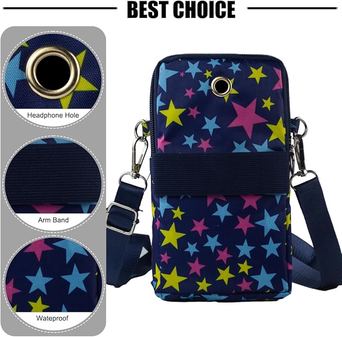 JANKS Small Crossbody Bag for Women - Mini Phone Purses with Crossbody Strap and Wallet - Nylon Arm Bag