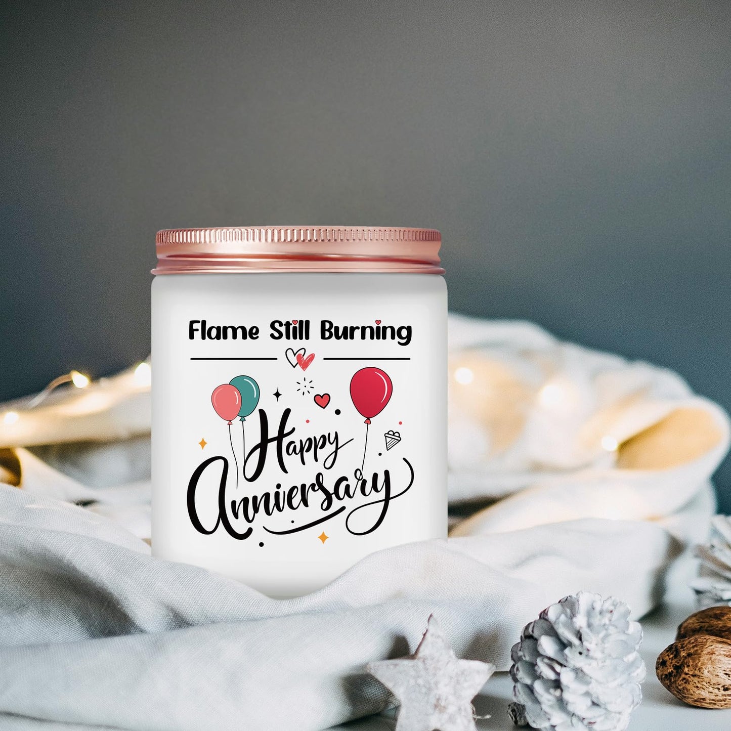 Volufia Anniversary Candle - Anniversary, Romantic Aniversario Gifts for Women, Couples, Her, Him, Girlfriend, Boyfriend, Wife, Husband - Lavender Scented Candles