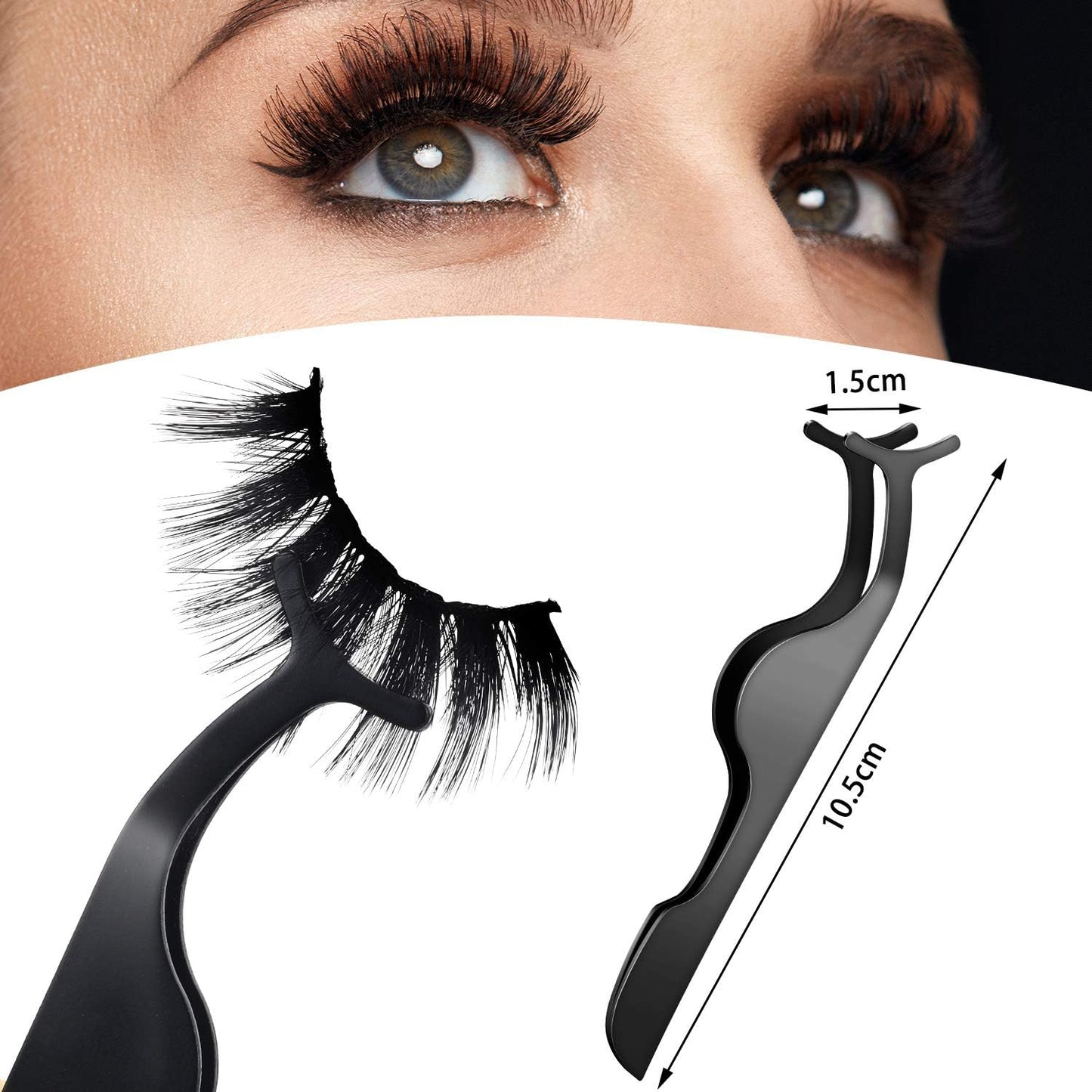 24 Pieces False Eyelashes Applicator Tool Stainless Steel Eyelash Extension Tweezers Remover Clip Tweezers Nipper Eyelash Auxiliary Clip for Women Makeup Application and Removal