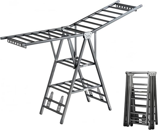 Heavy Duty Clothes Drying Rack Foldable â71" Extra Large Clothes Airer Drying Rack, Extra-ThickMetal Laundry Dryer Stand with Wheels, Free-Standing Design Indoor & Outdoor Use, 71inchx17.7inch