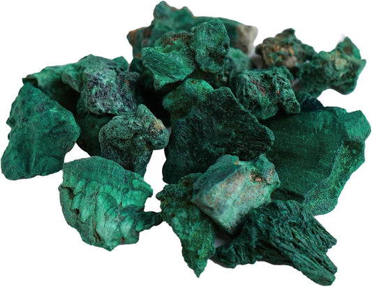 Apengshi Healing Crystals Natural Malachite Raw Stone 0.25lb Irregular Shape Repair Reiki Gems Protection Wicca Meditation Yoga Outdoor Indoor Home Decoration Say Fish Tank Fountain Jewelry Design