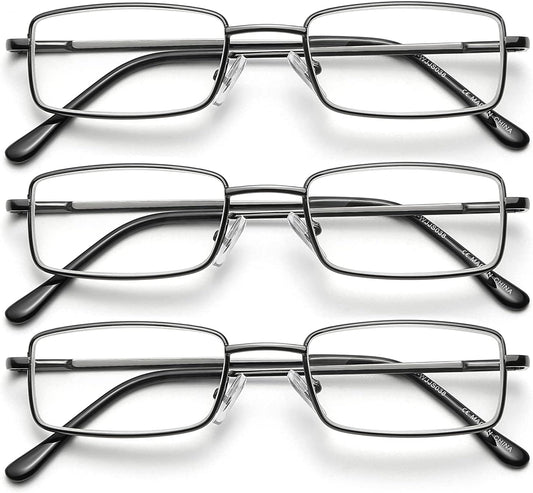 SKYWAY Mens Reading Glasses Blue Light Blocking, Stylish Metal Frame Computer Readers for Men Anti Glare UV Protection