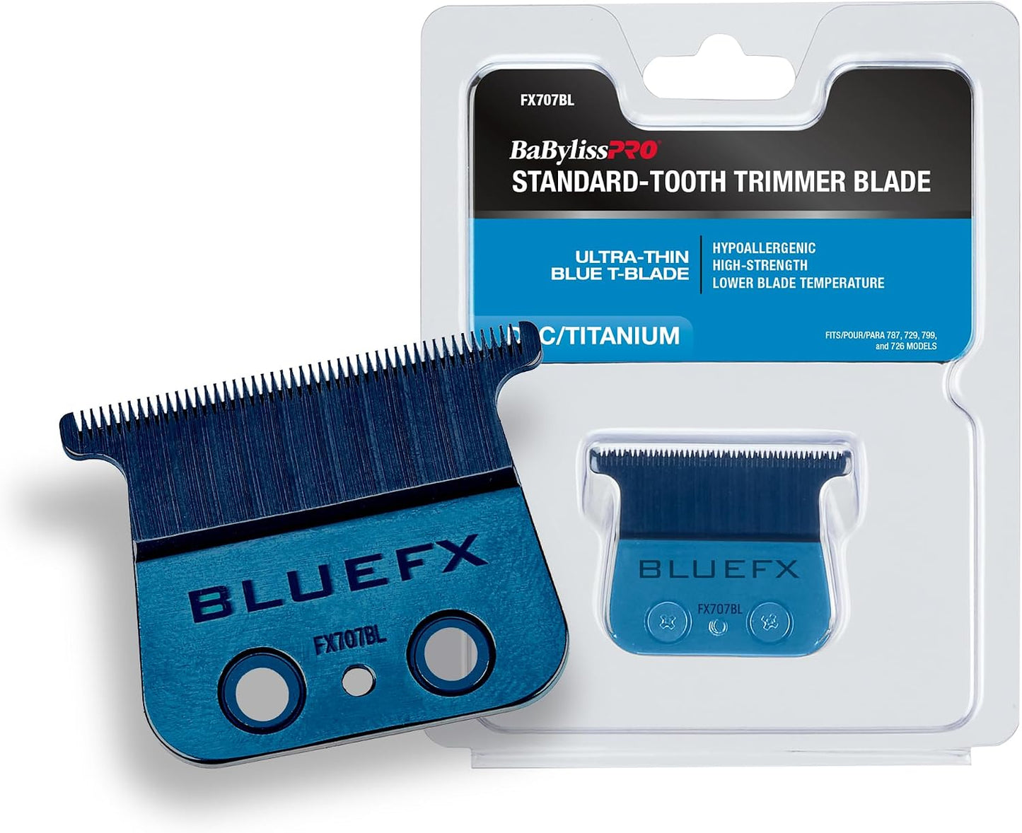 BaBylissPRO Replacement Blades, Standard and Fine-Tooth T-Blades for Outlining Hair Trimmers (FX787, FX799) and LoPROFX Trimmers (FX726, FX729)