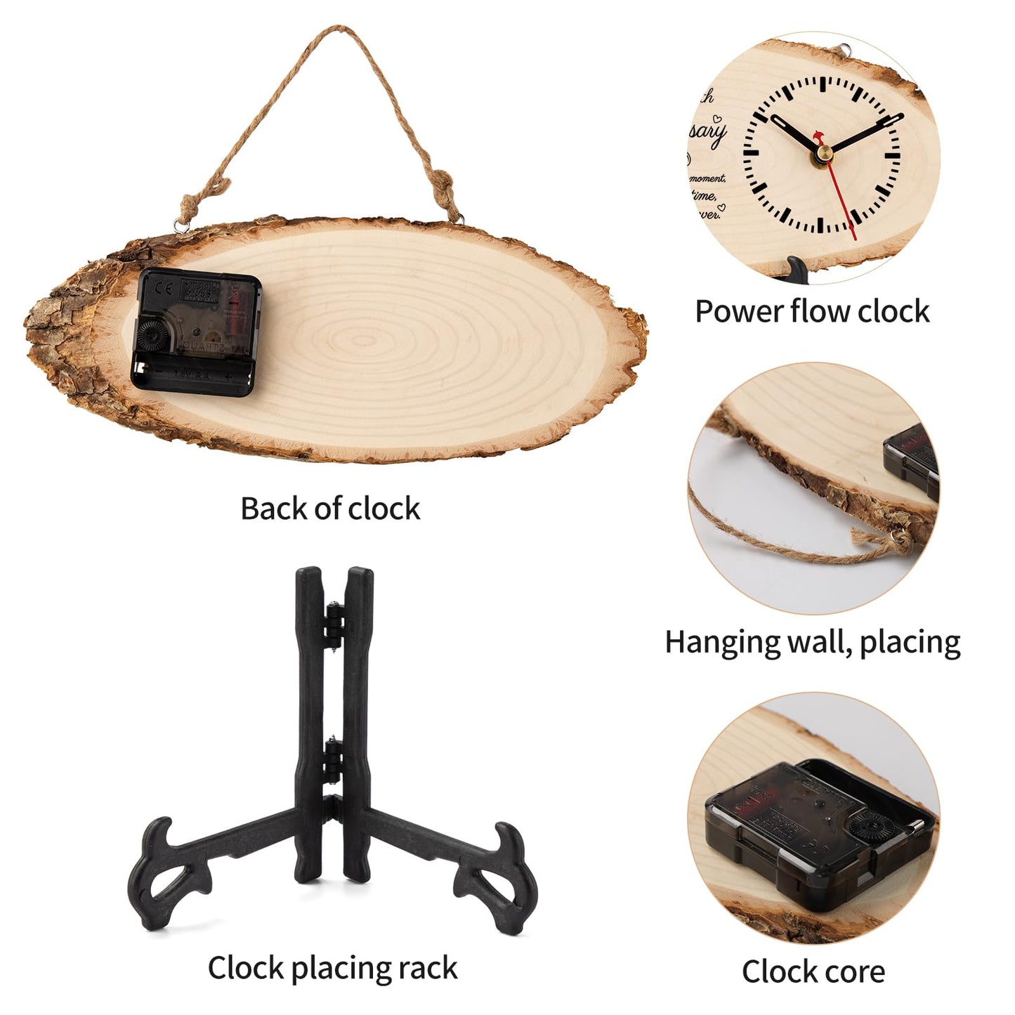 BeauGift 20th Anniversary Wood Gifts for Couple Husband Wife, 20th Wedding Anniversary Keepsake Gifts for Him Her, 20 Year Anniversary Marriage Gift Ideas Wooden Clock