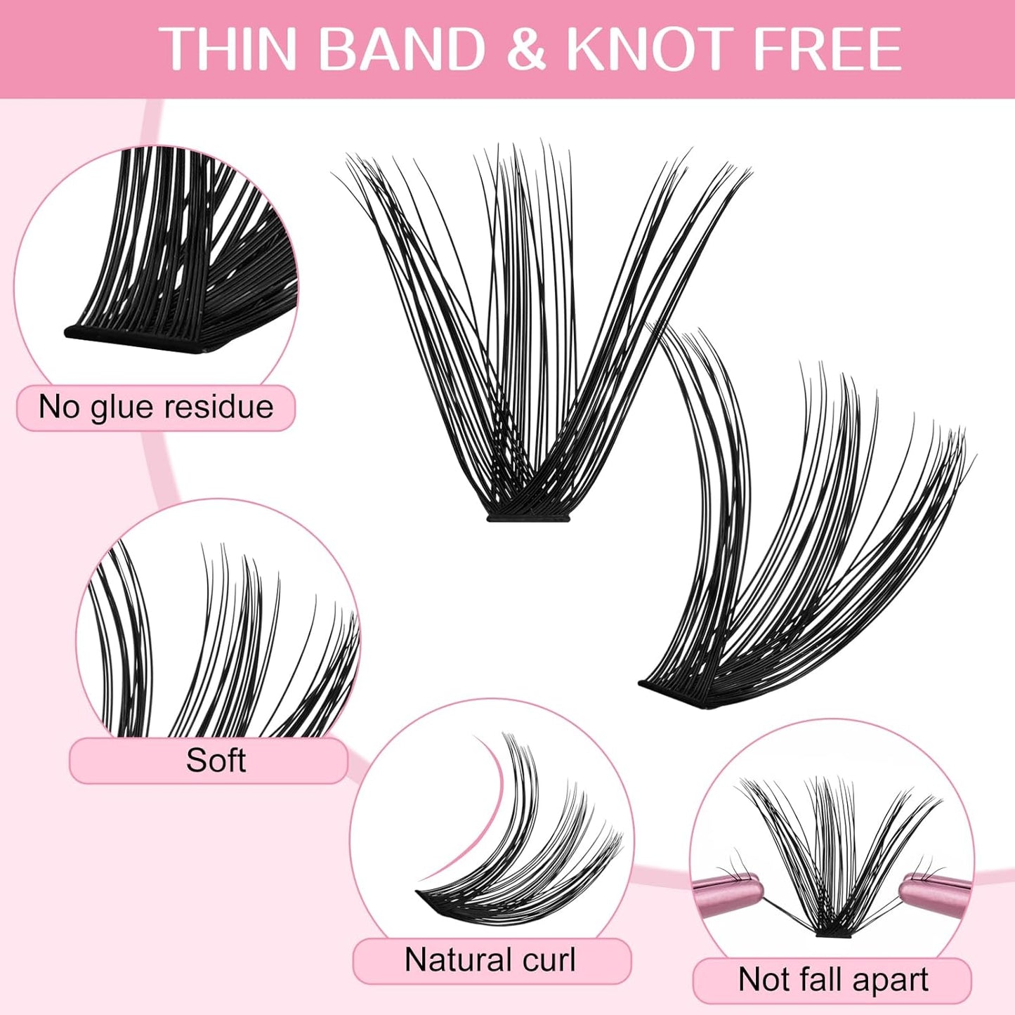 280 Pcs Individual Lashes 40D+50D Mixed Lash Clusters 14 Rows Cluster Lashes that Look Like Eyelash Extensions DIY Lash Extension Self Application At Home (40+50-C-14-20mix)