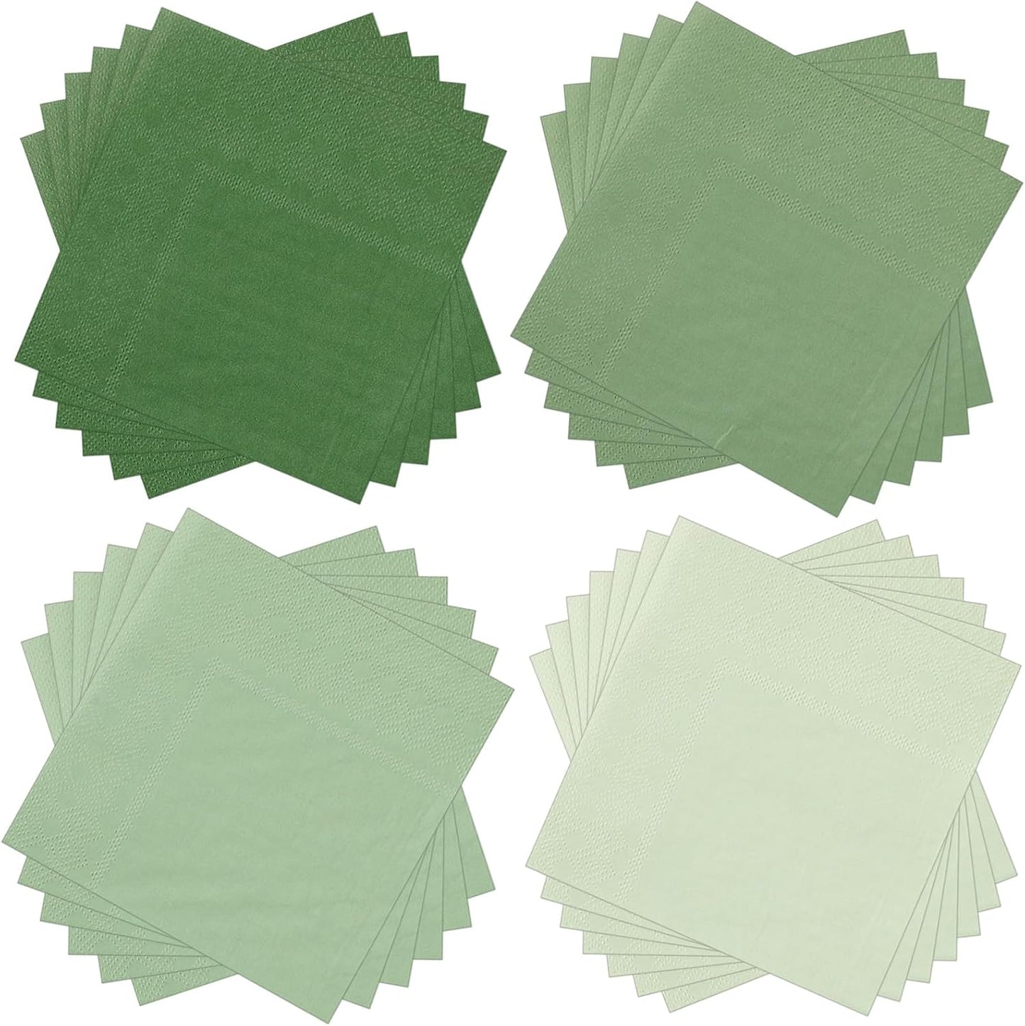Layhit 100 Pcs Cocktail Napkins Disposable Beverage Napkins Square Paper Dessert Tissue for Wedding Birthday Celebration Party Supplies(Sage Green,5 x 5 Inch)