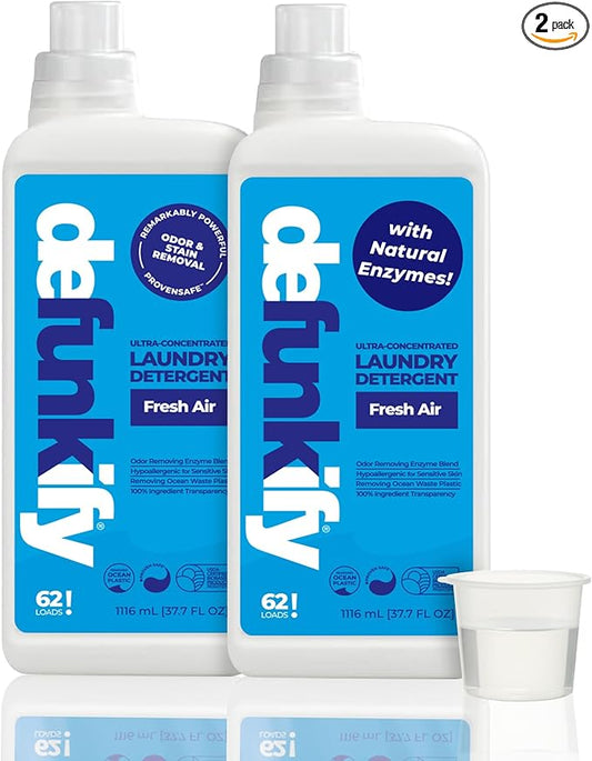Laundry Detergent 124 Load. Crisp, Clean 'Fresh Air' Essential Oil Liquid Laundry Detergent Washing Soap for Sensitive Skin. ProvenSafeâ¢ Cleaning Supply w/Odor & Stain Remover for Outdoor Gear