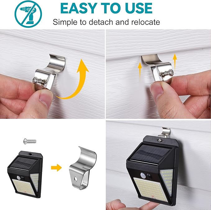 HUXOR No-Hole Needed Vinyl Siding Clips Hooks Hanger for Hanging Solar Powered Lights on Vinyl Siding with No Nails No Drilling, Easy Removal (10 Pack)