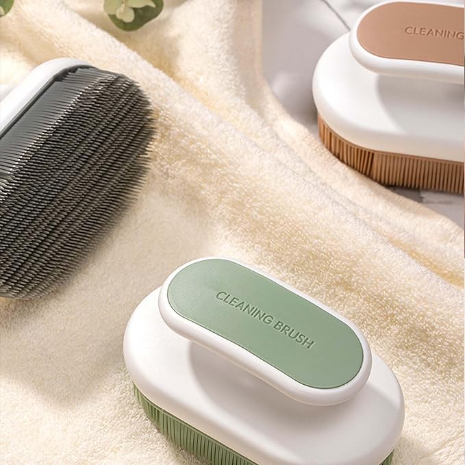 2Pcs Soft Bristle Cleaning Brush Silicone Laundry Stain Brushes Small Household Washing Brush Scrub Brushes for Cleaning Laundry Brush for Stains on Clothes Hats Underwear, Comfort Grip