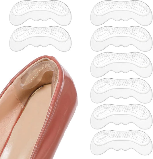 Sibba 4 Pairs Invisible Heel Protect Essential: Clear High Heel Comfort Pads Inserts, Self Adhesive Grips for Loose Shoes, Silicone Shoes Insoles for Blister Prevention & Pain Relief