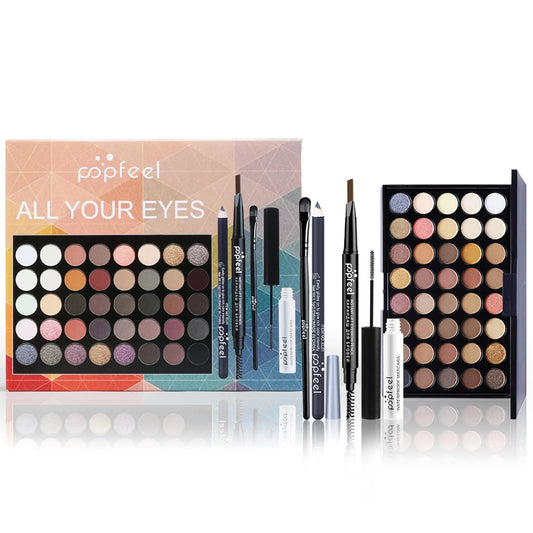 All in One Makeup Kit For Teenager Girls, Full Starter Makeup Kit for Women Beginners Includes Eyeshadow Palette, Eye Brush, Mascara, Eyebrow Pencil, Eyeliner Pencil