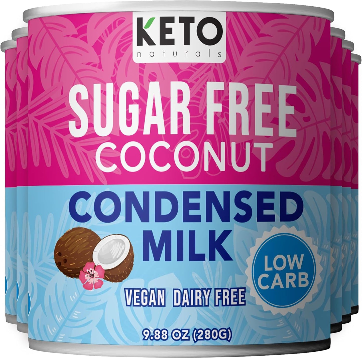 Keto Sugar Free Condensed Milk (6 Packs) Vegan Coconut Condensed Milk - Plant based milk, Vegan and Keto Friendly. Lower calories condensed coconut milk. 1-1 Replacement of regular condensed coconut milk