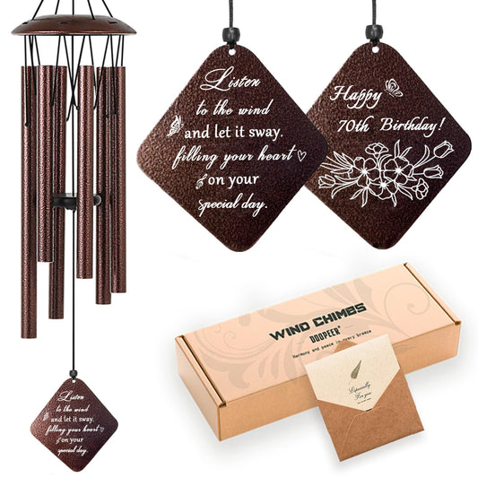 Doopeer 70th Birthday Gifts for Women, 32” Wind Chimes 70 Year Old Birthday Gifts for Mom Grandma Wife