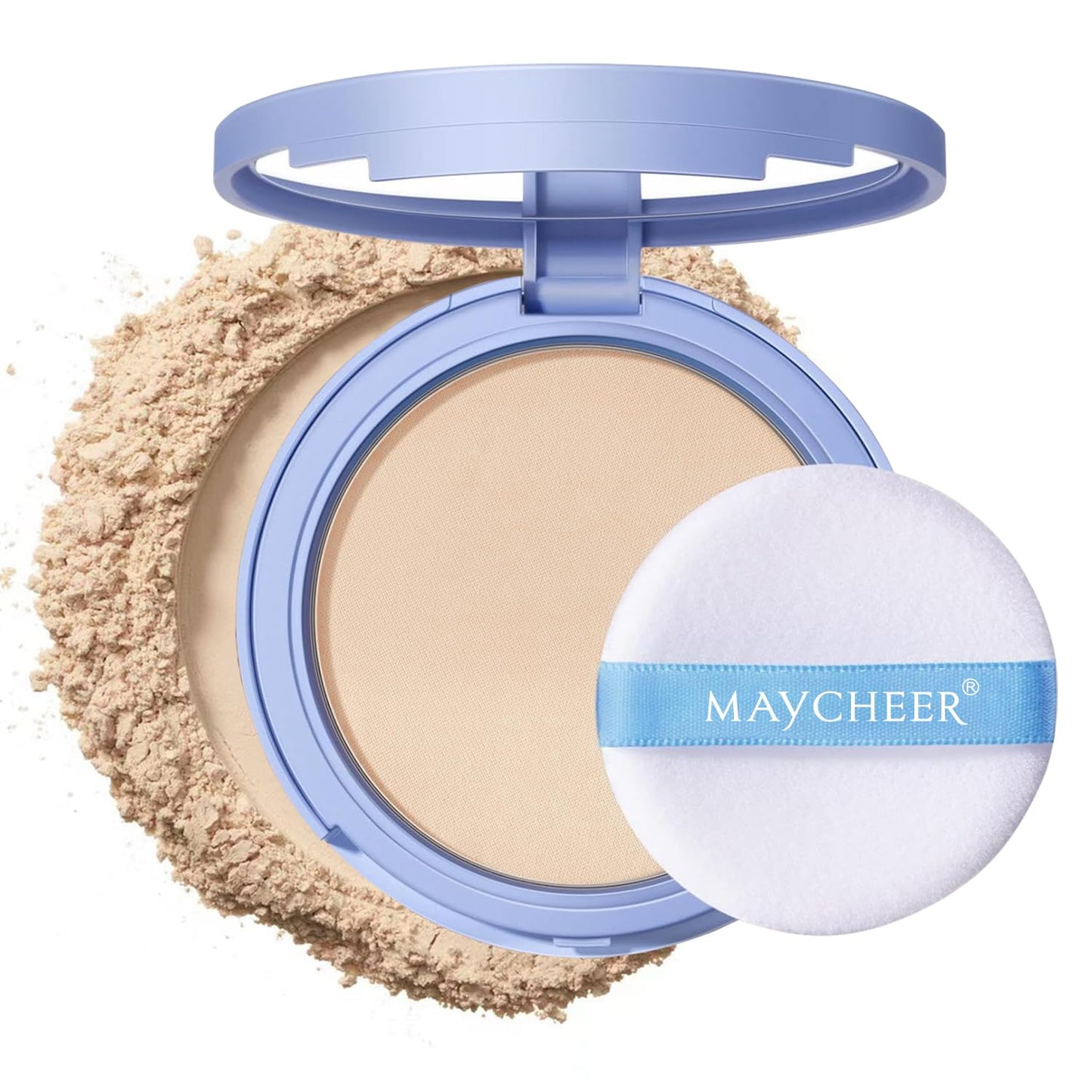 Oil Control Face Pressed Powder, Matte and Smooth Translucent Powder Setting Powder Makeup, Waterproof Long Lasting Finishing Face Powder, Cruelty-free, 0.35Oz (01 White)