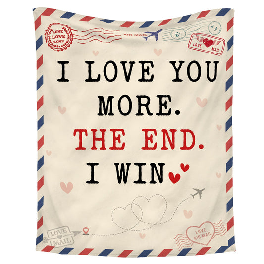 WRAPIX Anniversary Wedding Gifts for Women - I Love You More Soft Fleece Throw Blanket 50x60 in - Birthday Gifts for Girlfriend Boyfriend Him Her, Wife Husband Gift Ideas, Couple Blanket