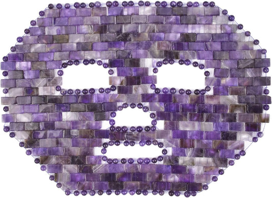 Jade Facial Maskï½100% All Natural Jade Sleep Maskï½Diminish Puffinessï½Soothe Eye Fatigue (Purple)