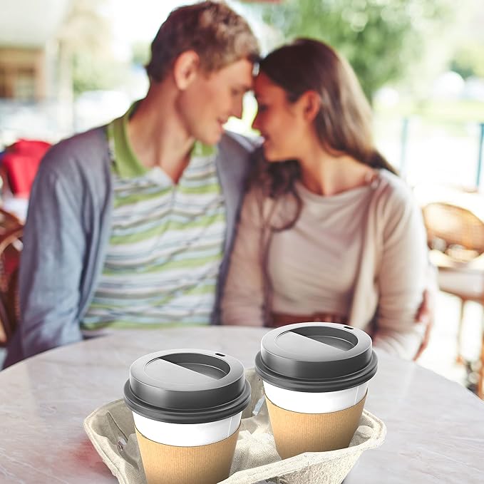 MT Products Pulp Fiber 4 Cup Drink Carrier 8-32 oz. - Drink Holder for Delivery - Pack of 25