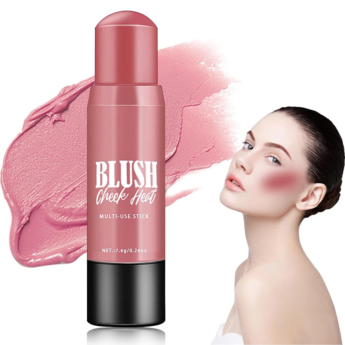 Cream Blush Stick Makeup,Blush Stick for All Skin Tones,Easy to Color,Soft Long Lasting Lightweight Blush Face Makeup Stick,Waterproof Multi Stick for Cheeks & Lip & Eyesï¼#102ï¼