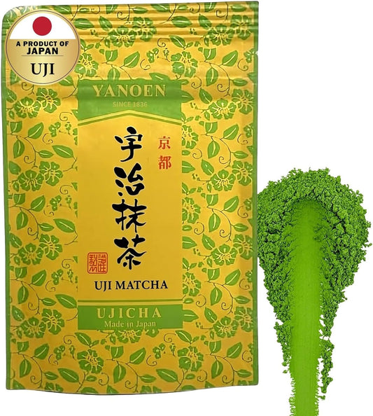 Ceremonial Grade Uji Matcha Powder - Stone-Ground from Kyoto Japan, Umami-Rich for Tea Ceremony Vibrant Green (1.06oz/30g) Zero Sugar Vegan 0 Calories (1.06oz/30g （Uji Matcha）)