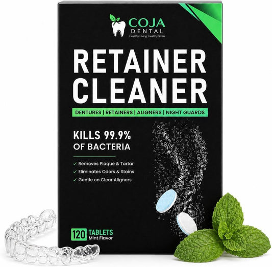 Retainer Cleaner Tablets 120 Count | Retainer Cleaning Tablets for Clear Aligners, Mouthguard & Night Guard | Aligner Cleaner | Dental Cleaner Tablets | Fresh Mint Flavor